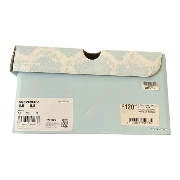 NEW Converse X GOLF WANG Chuck Taylor 70 Snake White/Blue 173190C W 8.5 M 6.5